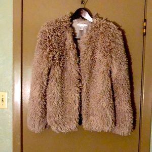 ✨️Beautiful fuzzy teddy bear textured blush Mauve fully lined coat jacket✨️